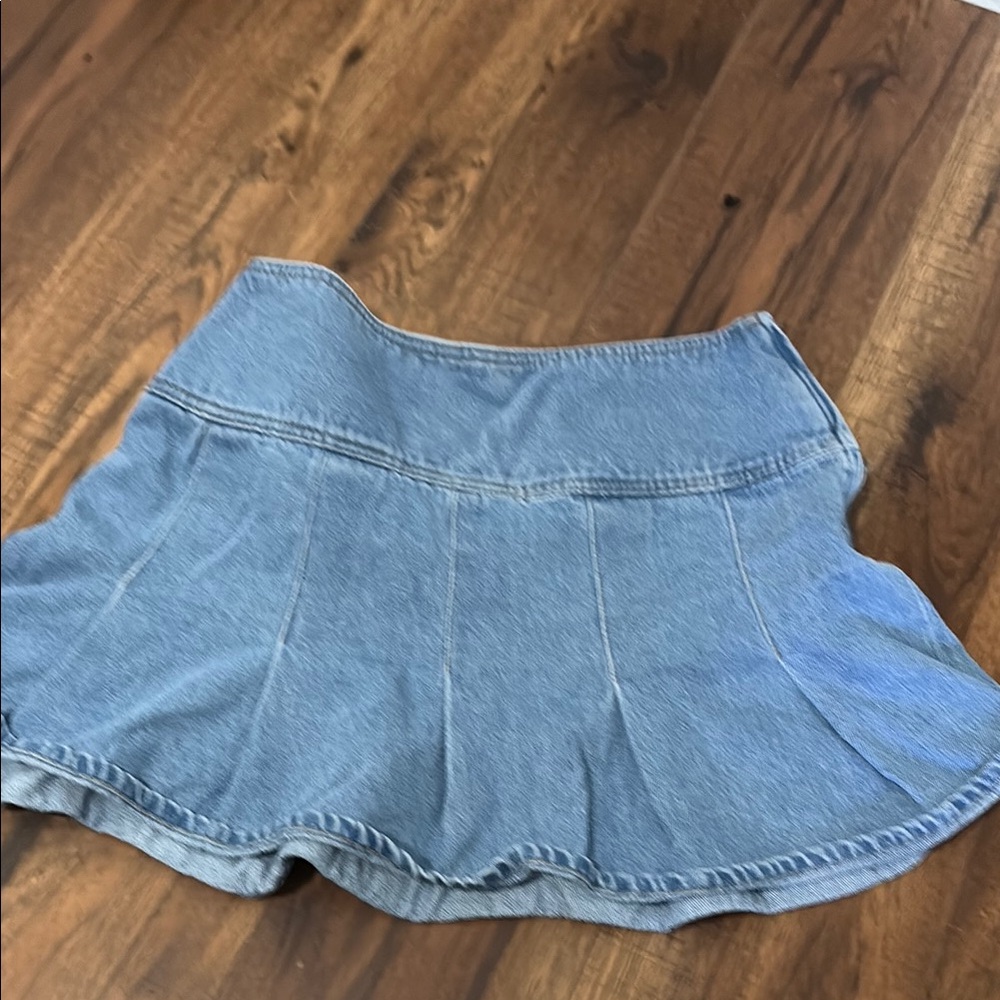 Denim Flared Mini Skirt